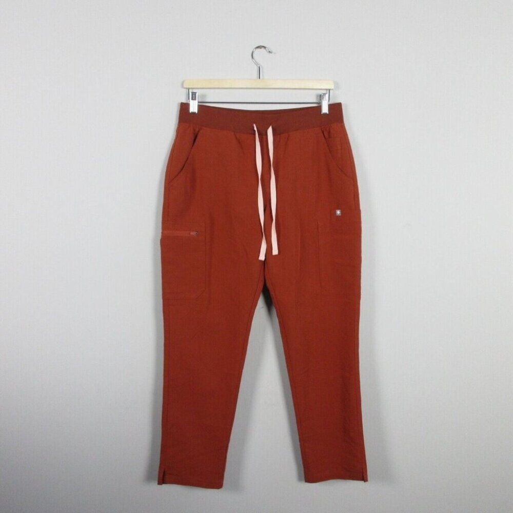 Figs Women’s Yola Skinny Jogger Scrub Pants Pull On Drawstring Orange Medium 378